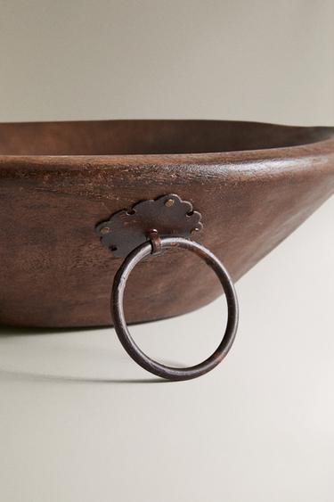 RUSTIC WOODEN SERVING DISH - Light beige by Zara - Image 3