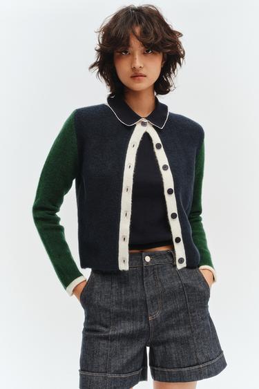 COLOUR BLOCK KNIT CARDIGAN - only one by Zara