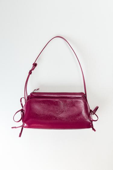Zara SHOULDER BAG WITH BOWS - Eggplant