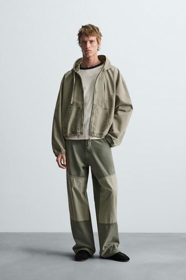 WASHED HOODED JACKET - Khaki by Zara