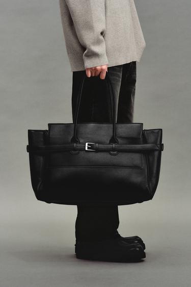 BELTED HANDBAG - Black by Zara