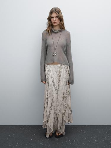 Jupe midi serpent ample - Ivoire de Zara - Image 0