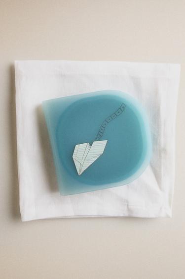 KIDS' SILICONE PAPER AIRPLANE LUNCH BOX — Blue 1