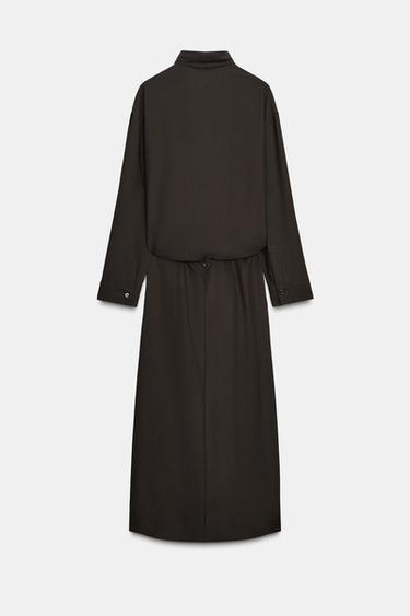 ROBE DRAPÉE ZW COLLECTION - Marron foncé de Zara - Image 8