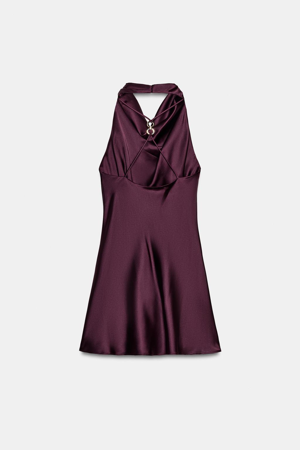 SHORT SATIN EFFECT DRESS - image 2