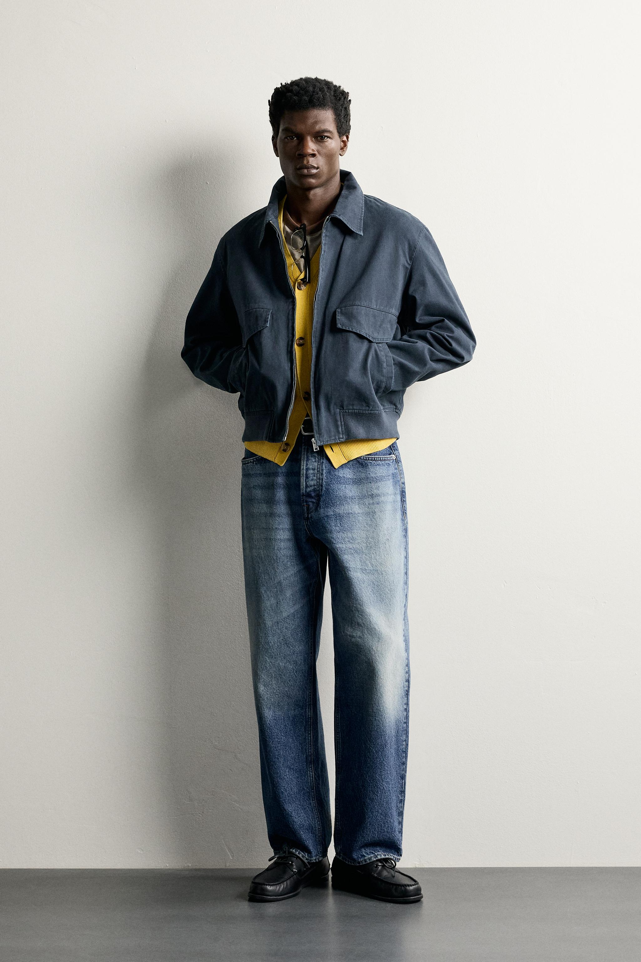 Мужские куртки Zara WASHED RIB CROPPED JACKET