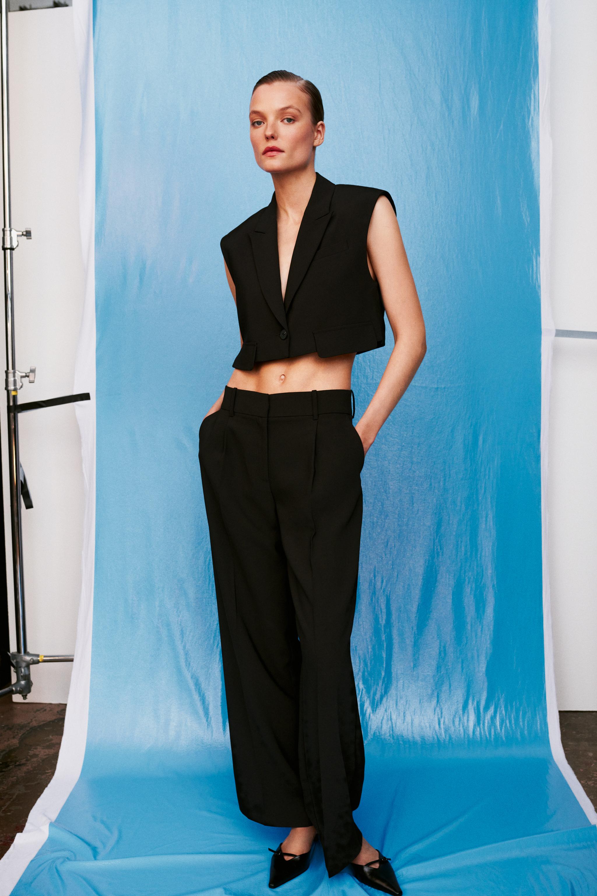 CROPPED VEST AND WIDE LEG PANTS MATCHING SET | ZARA Canada