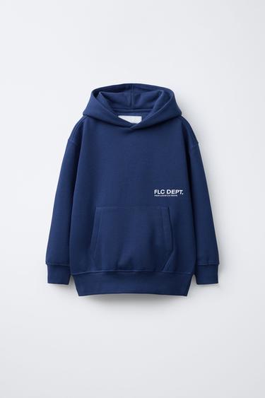 SUDADERA CAPUCHA BÁSICA - Azulón de Zara