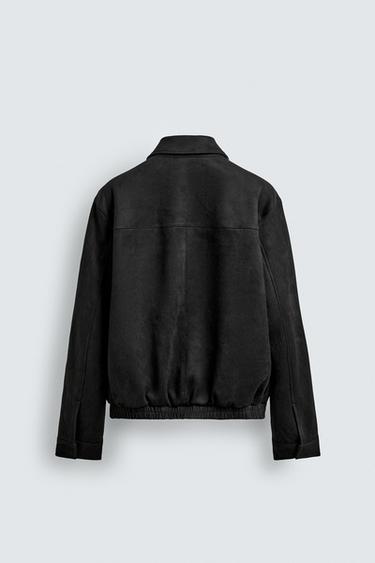FAUX SUEDE JACKET - Black by Zara