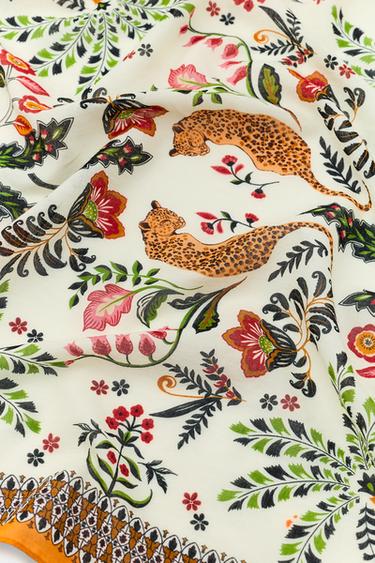 FOULARD IMPRIMÉ 100% COTON - Écru de Zara - Image 3
