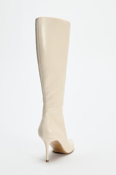 BOTTES À TALONS FINS - Blanc de Zara - Image 4
