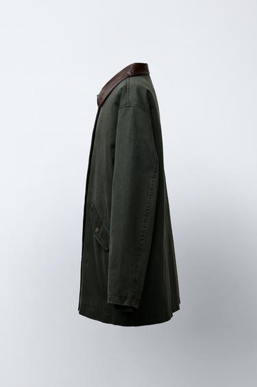 LONG WAXED JACKET - Mid-green by Zara - Image 3