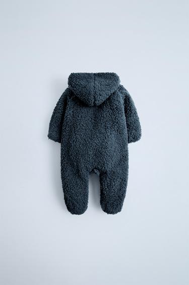 FAUX SHEARLING FLEECE ONE-PIECE SUIT - Petrol blue by Zara - Image 1