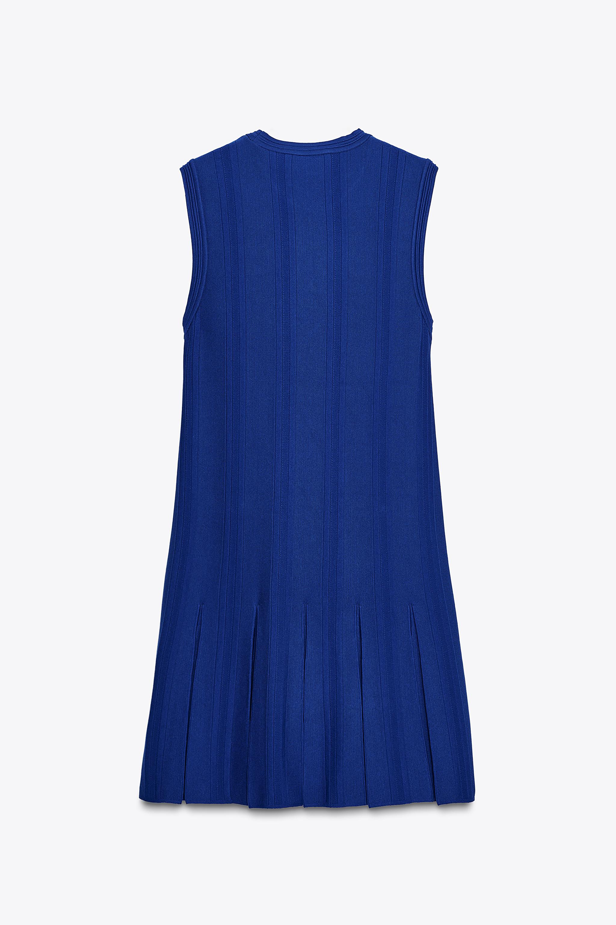 【ZARA】プリーツニットワンピース | 3859/011/420 プリーツニットワンピース - 濃青 | ZARA Japan / 日本