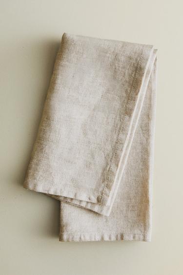 CONJUNTO DE GUARDANAPOS DE LINHO LAVADO (CONJUNTO DE 2) - Bege-claro da Zara