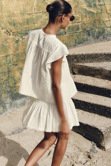 LACE TRIM SKORT - Ecru by Zara - Image 2