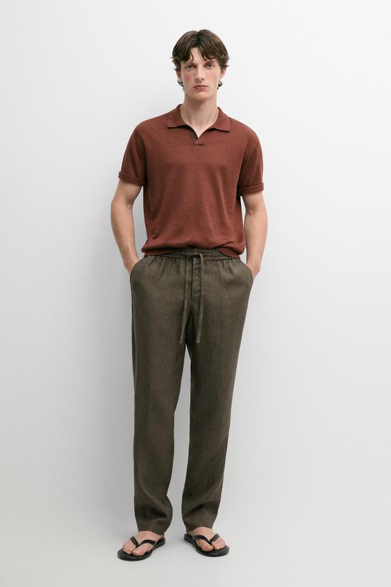 100% linen jogger fit trousers from Zara - $180