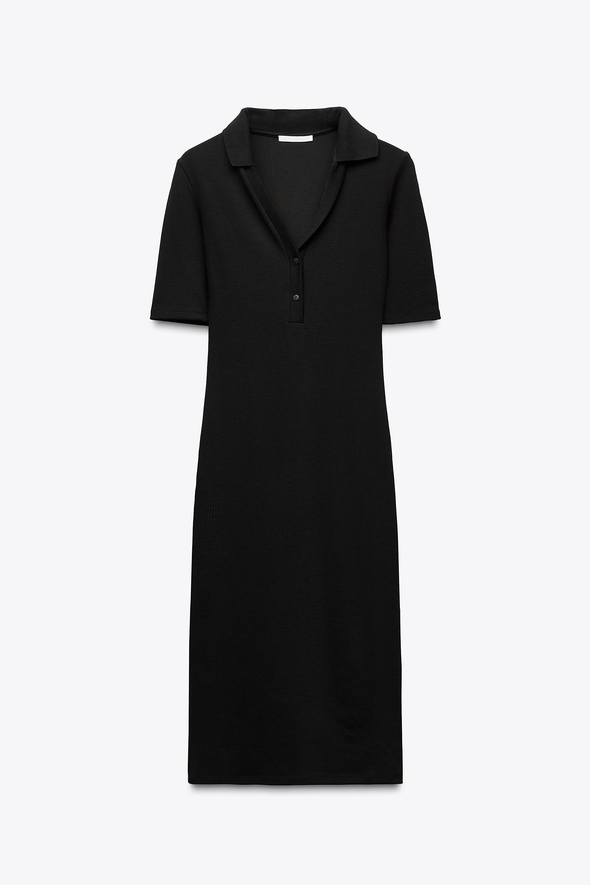 ワンピース [ ] Black Logo Badge Polo Collar Lip Dress CalvinKleinJeans 223724 Women's Black Polo Collar Lip