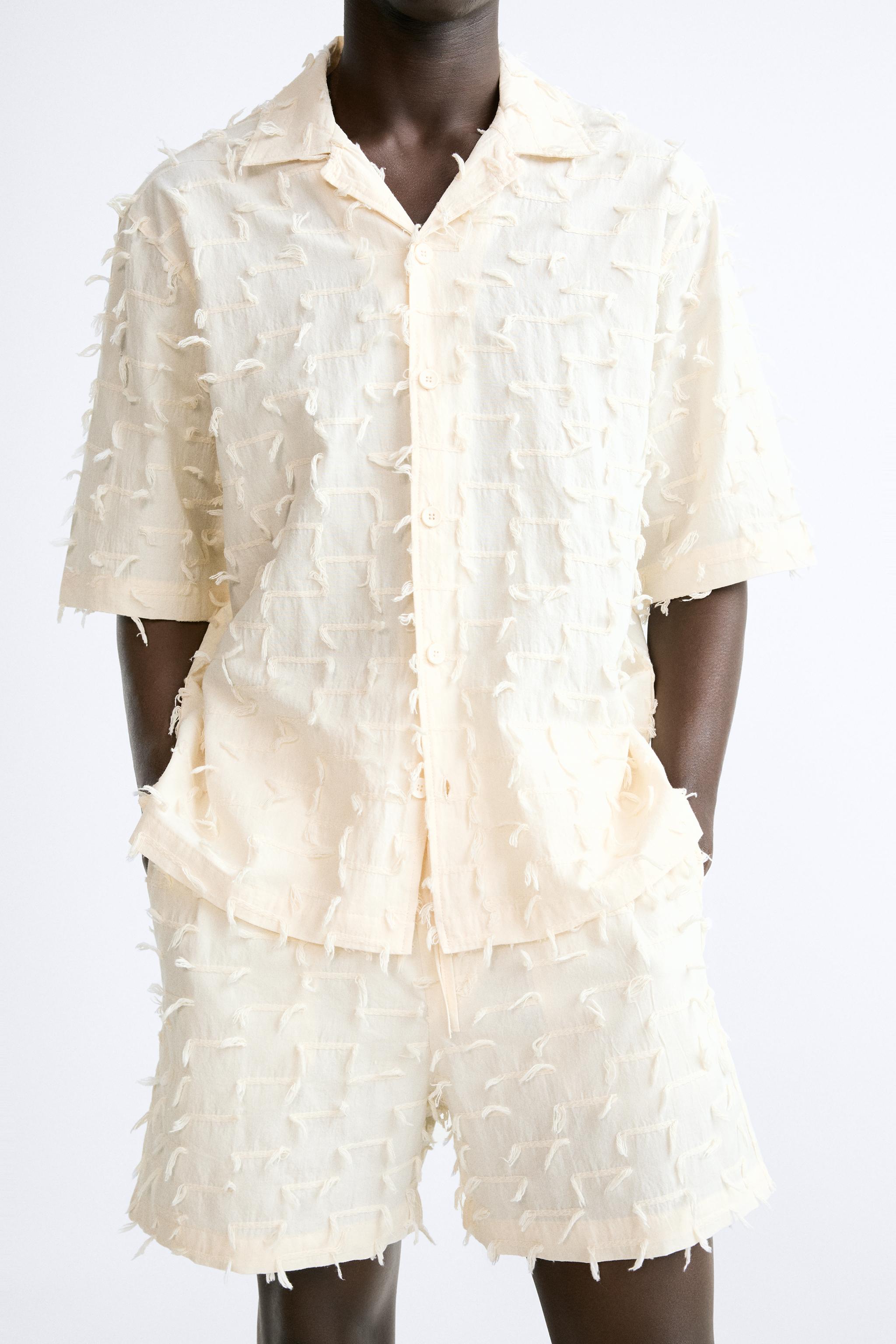 FRAYED JACQUARD SHIRT