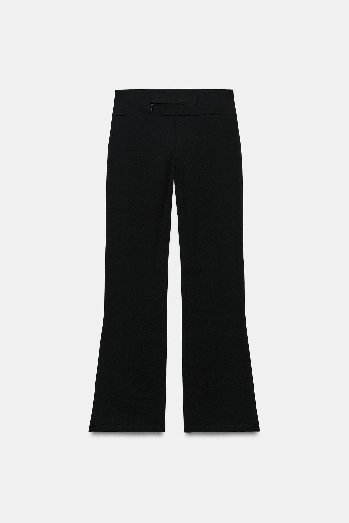 Женские брюки Zara Stretch Flare, цвет: Чёрный — фото 8