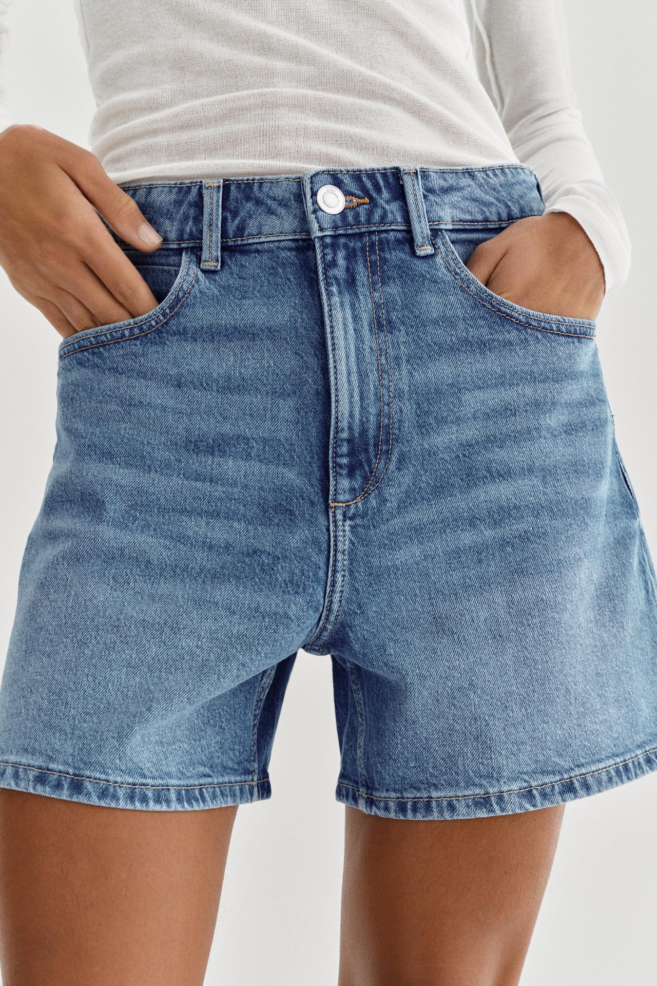Z1975 MOM FIT SHORTS — Mid-blue