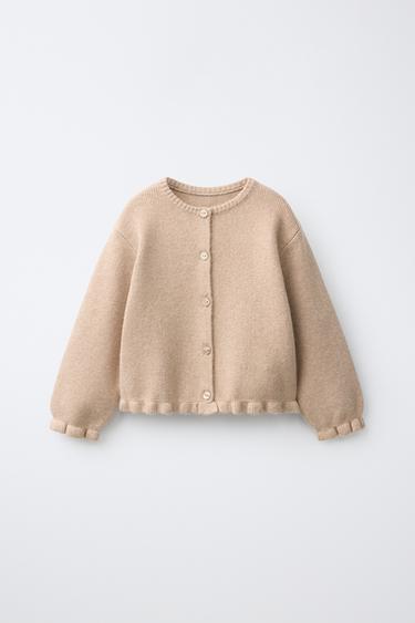 CHAQUETA PUNTO VOLANTES - Beige claro de Zara - Imagen 0
