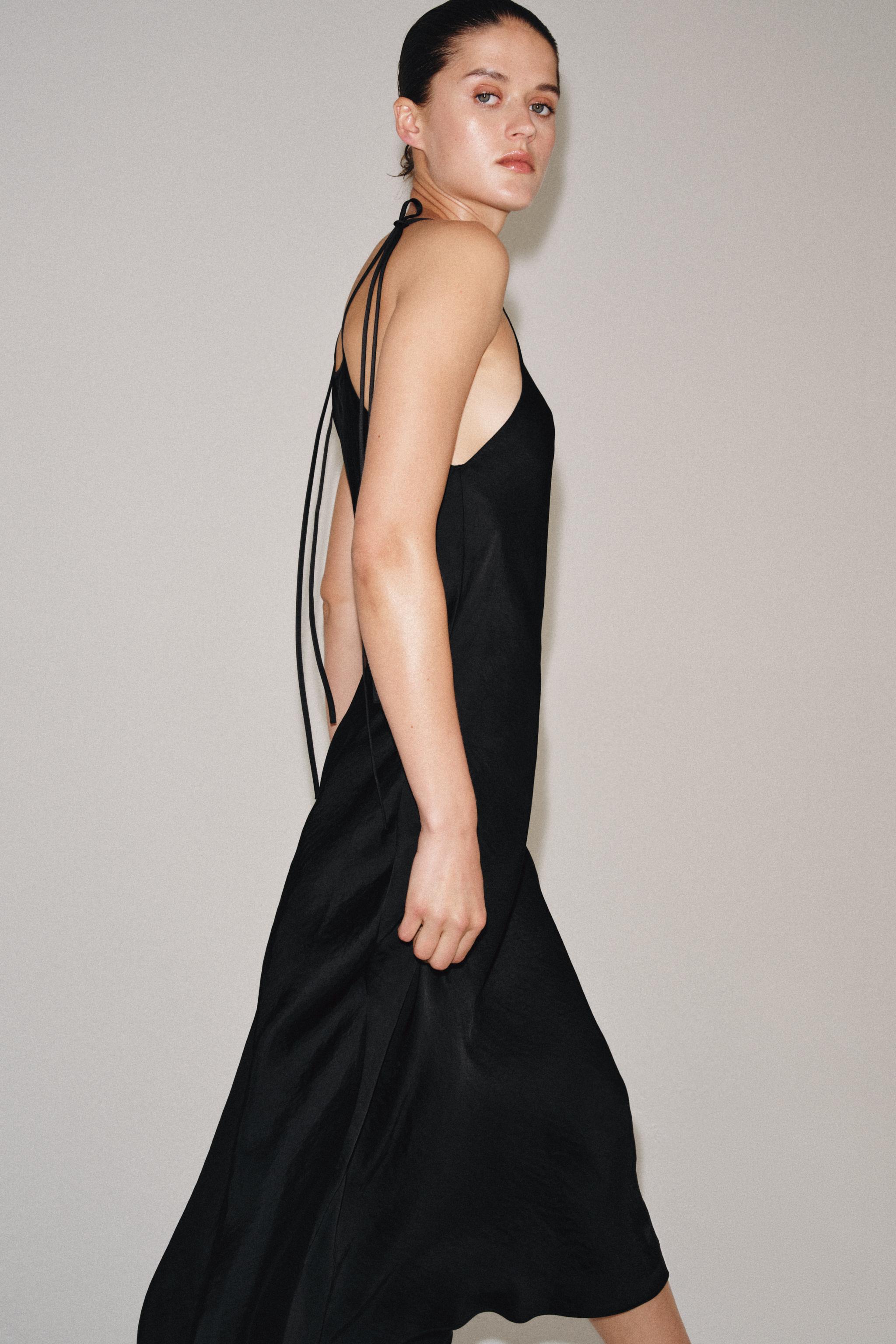 HALTER YAKA SATEN YÜZEYLİ ELBİSE ZW COLLECTION - Görsel 4