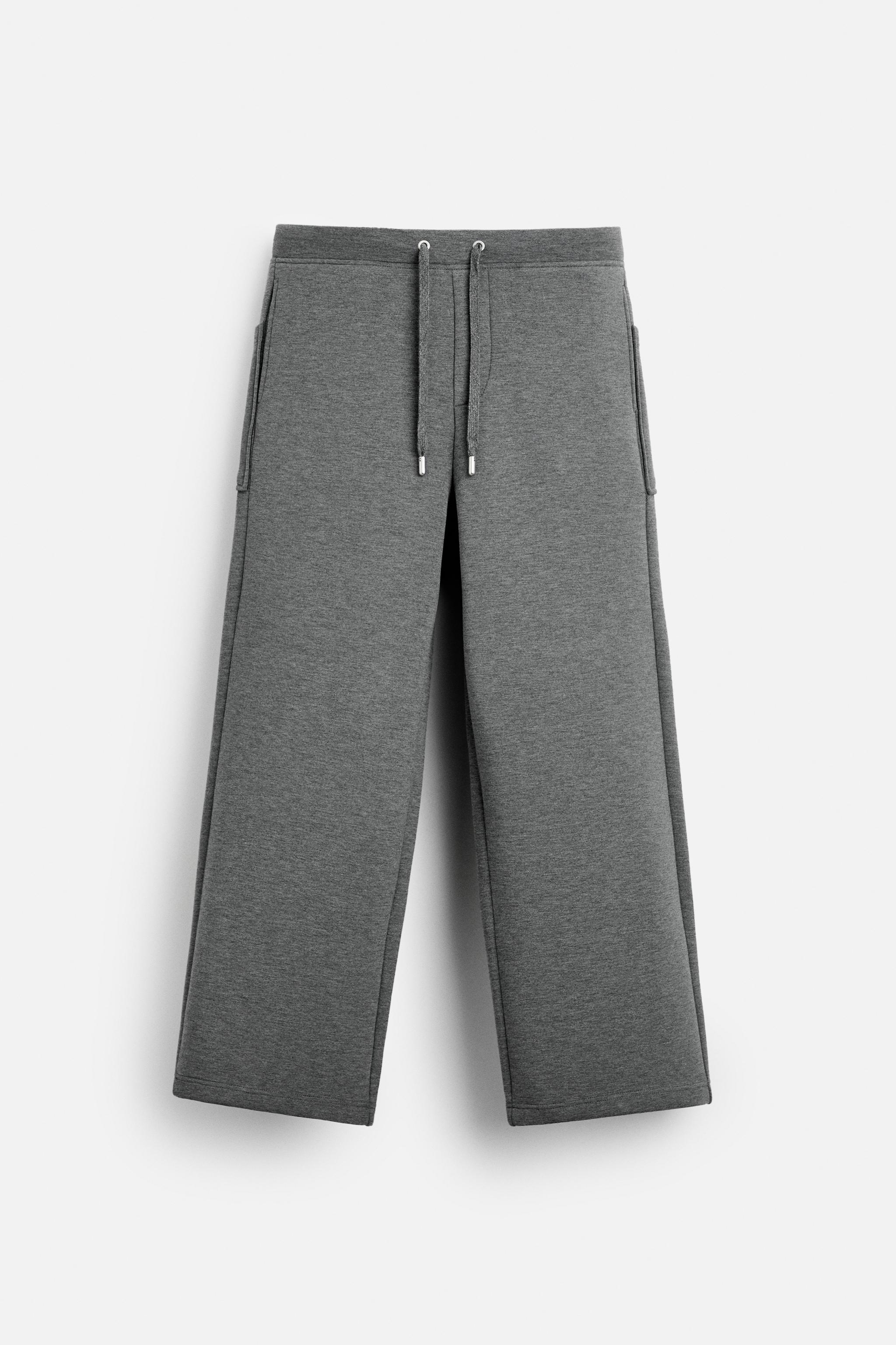 WIDE LEG JOGGING TROUSERS Grey marl ZARA Saudi Arabia