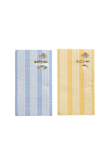 PACK OF FISH PRINT PAPER NAPKINS (PACK OF 30) - Yellow by Zara