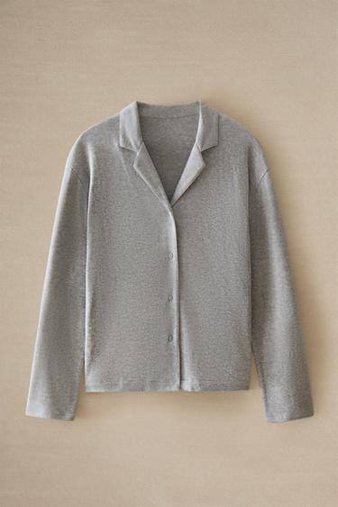 CHEMISE MANCHES LONGUES COTON - Gris de Zara - Image 4