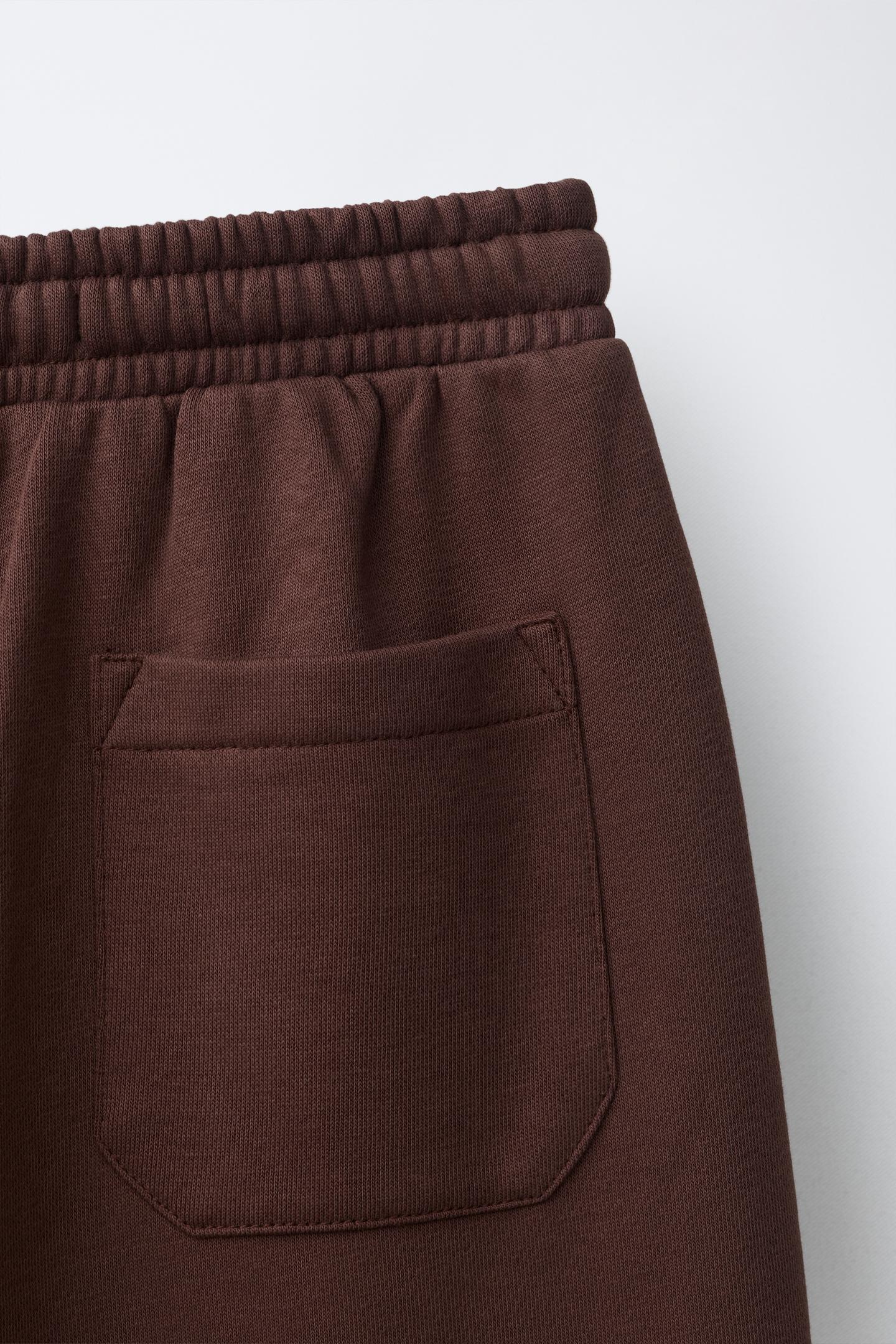 Детский комплект Zara Color Block Sweatshirt and Wide Leg Pants Set, цвет: Коричневый — фото 9