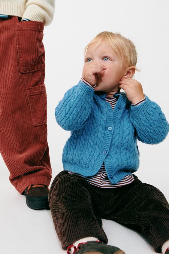 Zara TIMELESS - CARDIGAN CABLE-KNIT 100% WOOL - أخضر فاقع الخاص بـ Zara - صورة 0