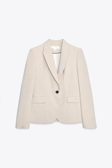 Zara BASIC BUTTON BLAZER - Sand / Marl