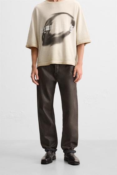 CALÇA RETA - Marrom da Zara