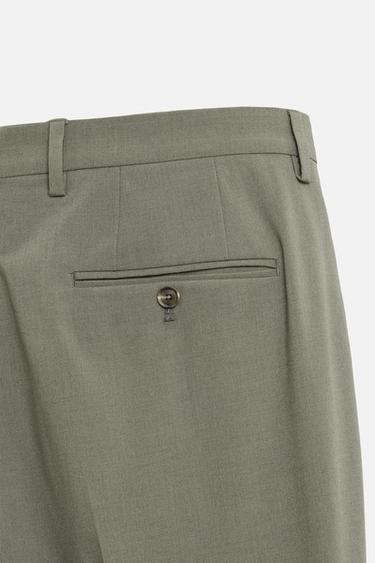 PANTALON DE COSTUME EN LAINE - Verdâtre de Zara - Image 8