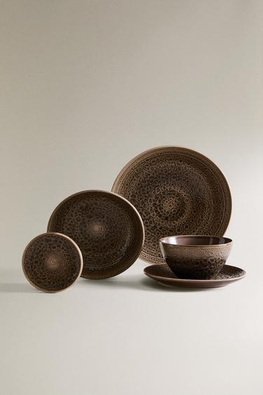 EMBOSSED STONEWARE TABLEWARE - Pearl / Beige by Zara - Image 1