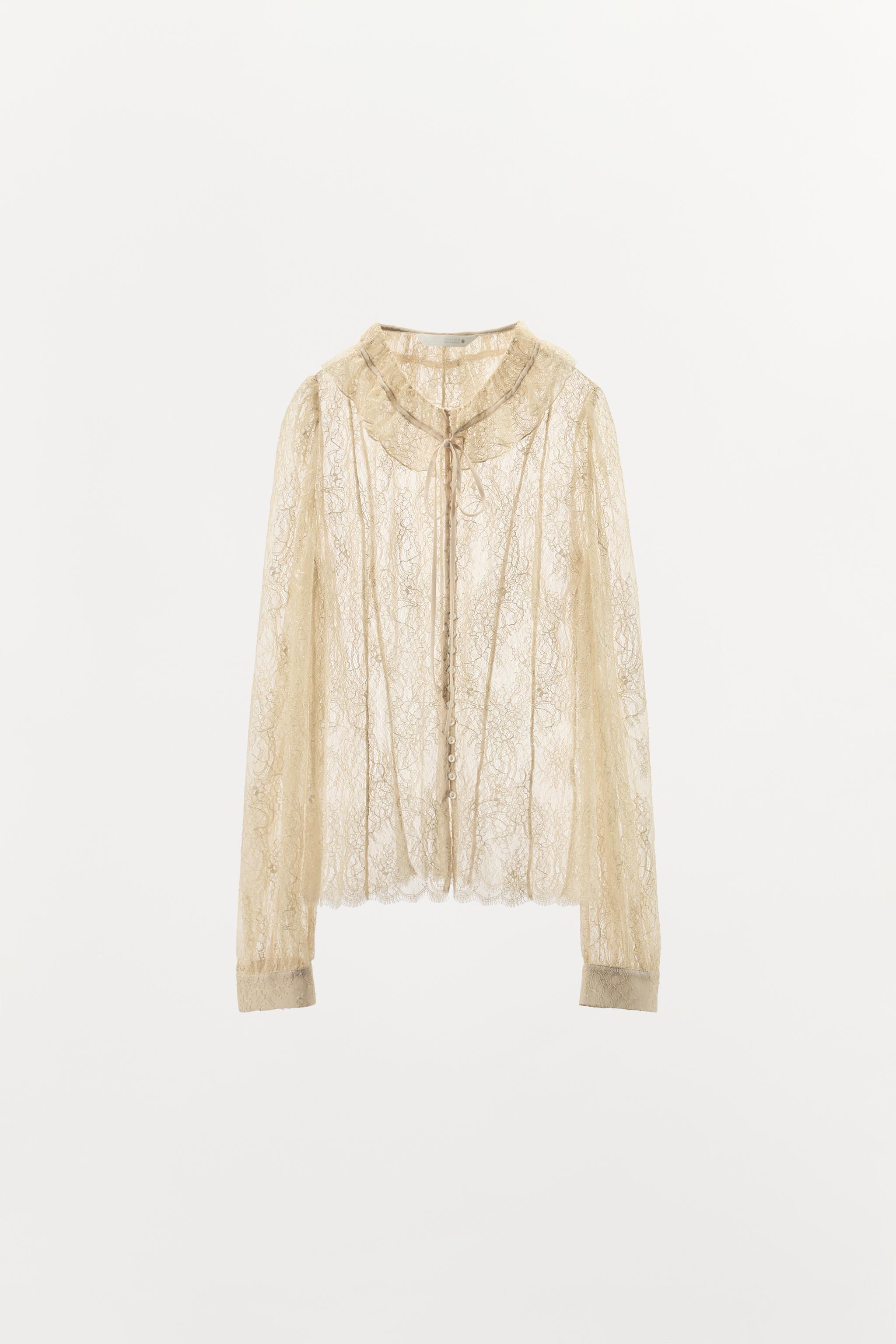 LACE BUTTON SHIRT ZW COLLECTION LIMITED EDITION