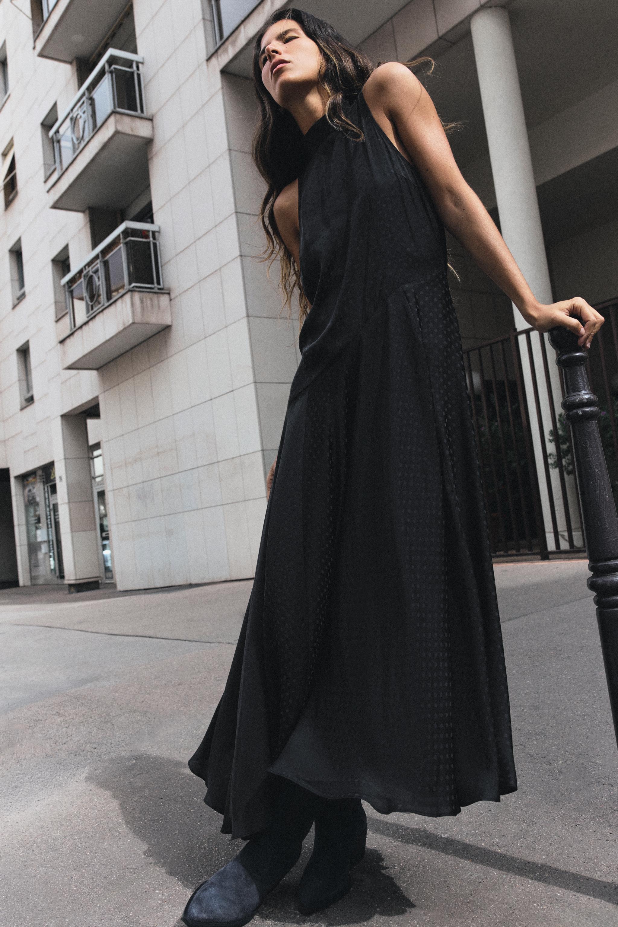 LONG POLKA-DOT DRESS