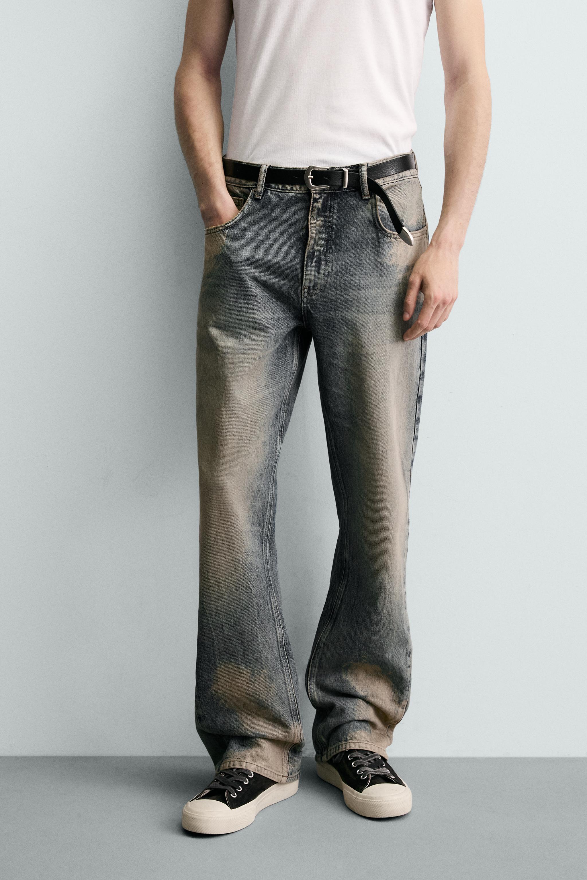 JEAN FLARE FIT DÉLAVÉ TACHES