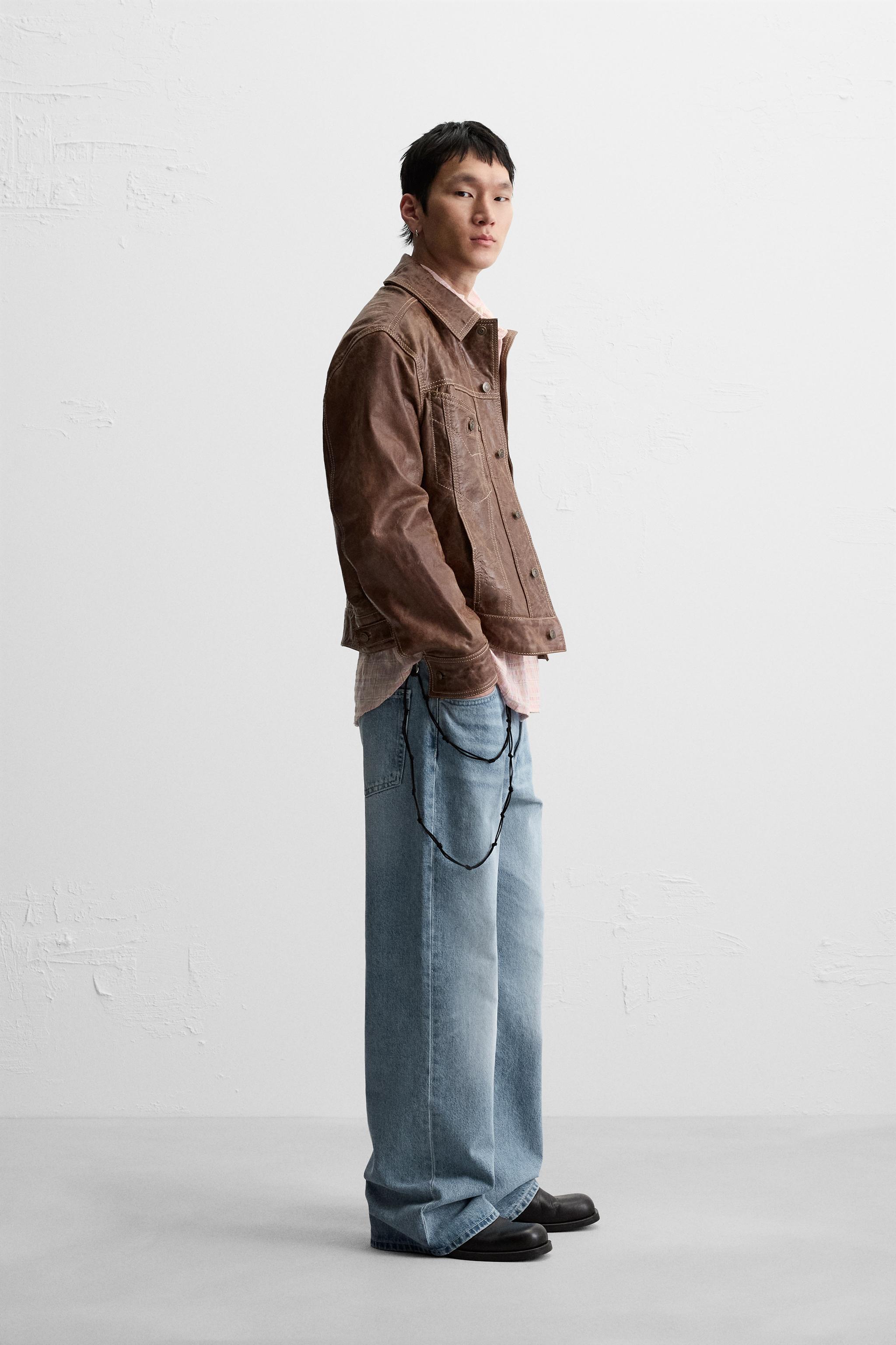 WASHED LEATHER JACKET - Brown | ZARA United States