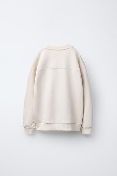 HEART PRINT HOODIE - Ecru by Zara - Image 1