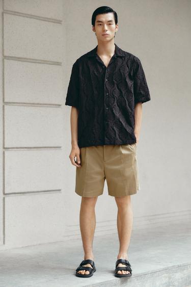 TEXTURED JACQUARD SHIRT - Black by Zara