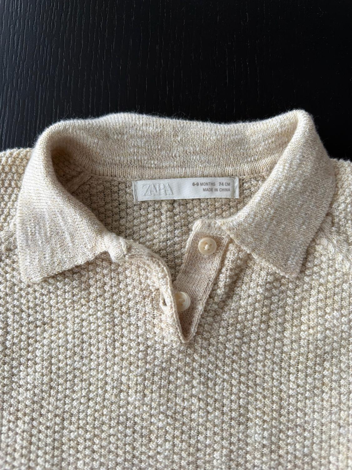 TEXTURED KNIT POLO JUMPER - Image 4