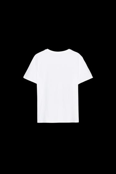 Zara FOIL PRINT T-SHIRT - White