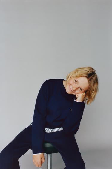 SOFT KNITTED JOGGER TROUSERS - Blue by Zara