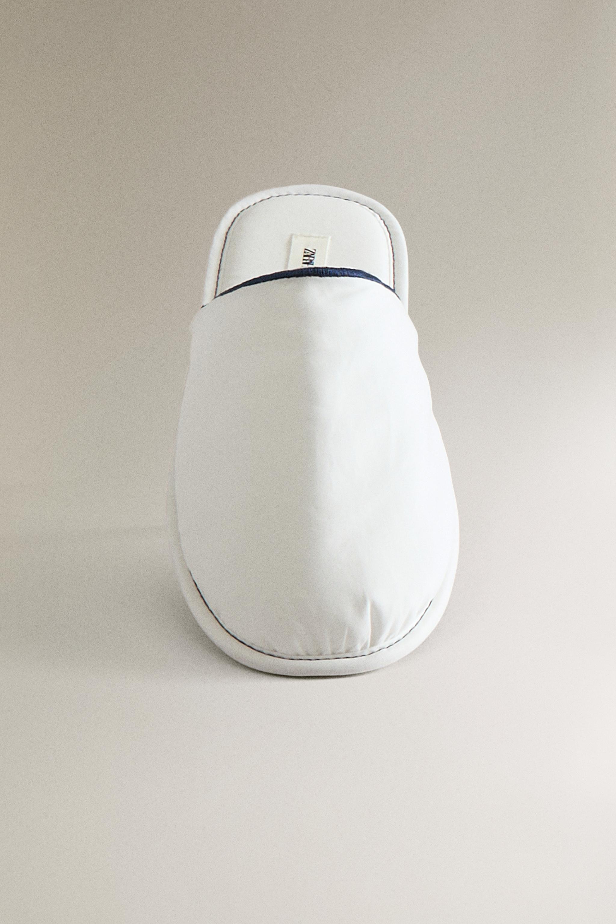 PIPING MULE SLIPPERS — White