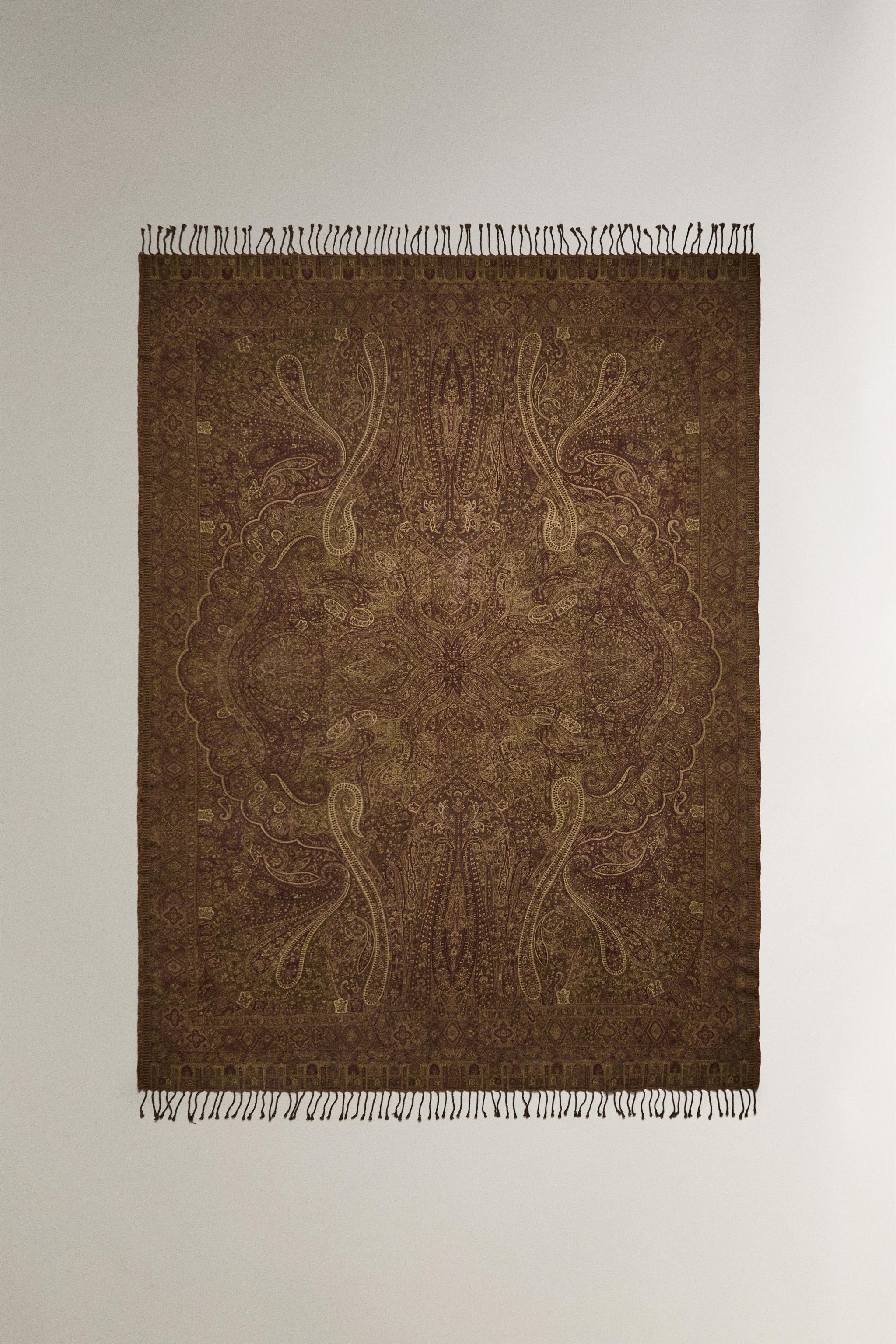 PAISLEY JACQUARD BLANKET - Green | ZARA United States