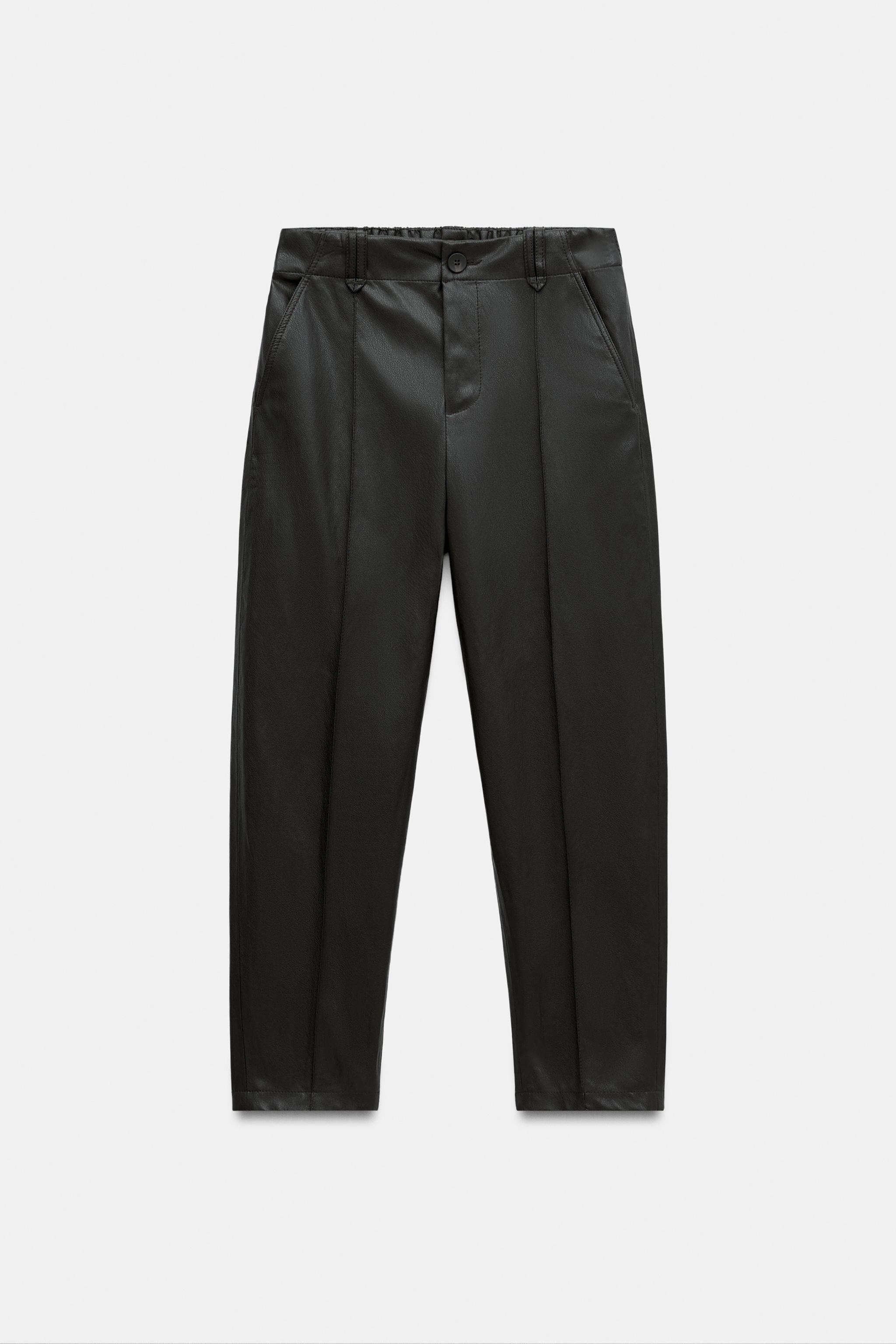 PANTALON À NERVURE MATIÈRE SYNTHÉTIQUE