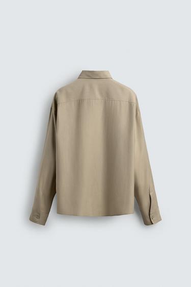 CHEMISE FLUIDE À POCHES - Vert olive de Zara - Image 7