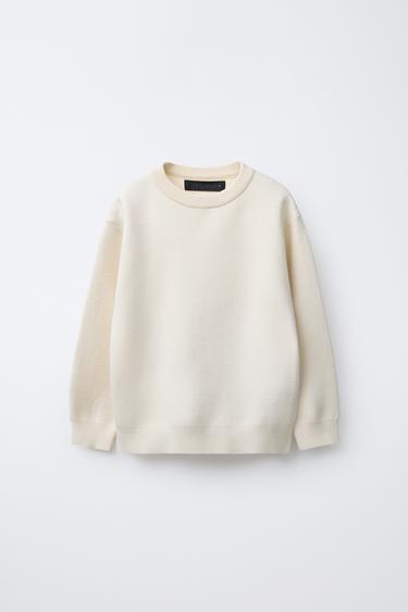 PLAIN KNIT SWEATER - Ecru by Zara
